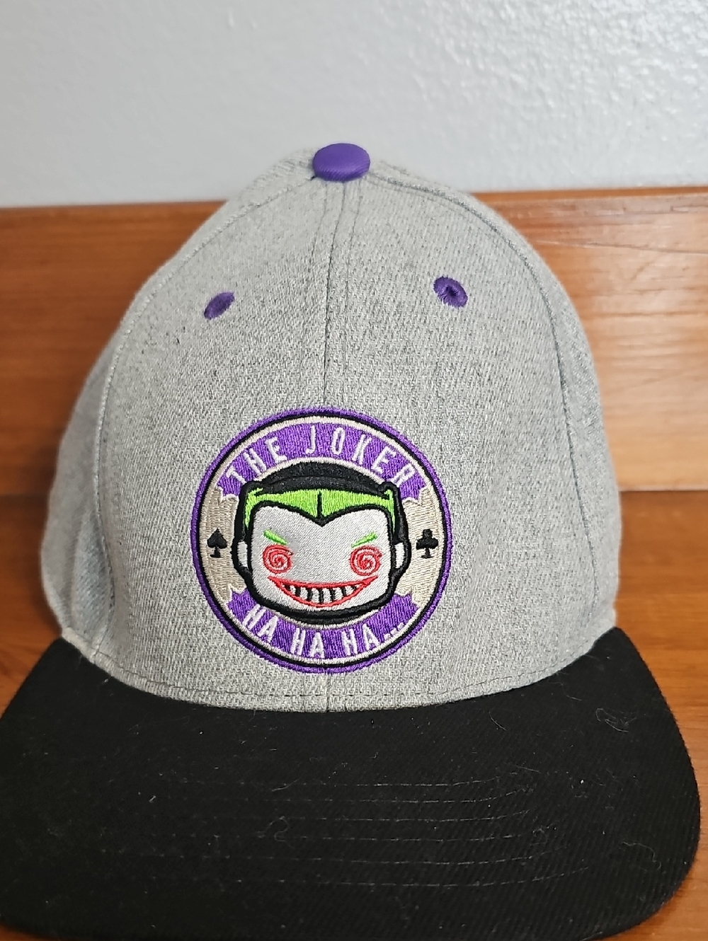 Gray & Black Snapback Hat with Joker Patch Funko